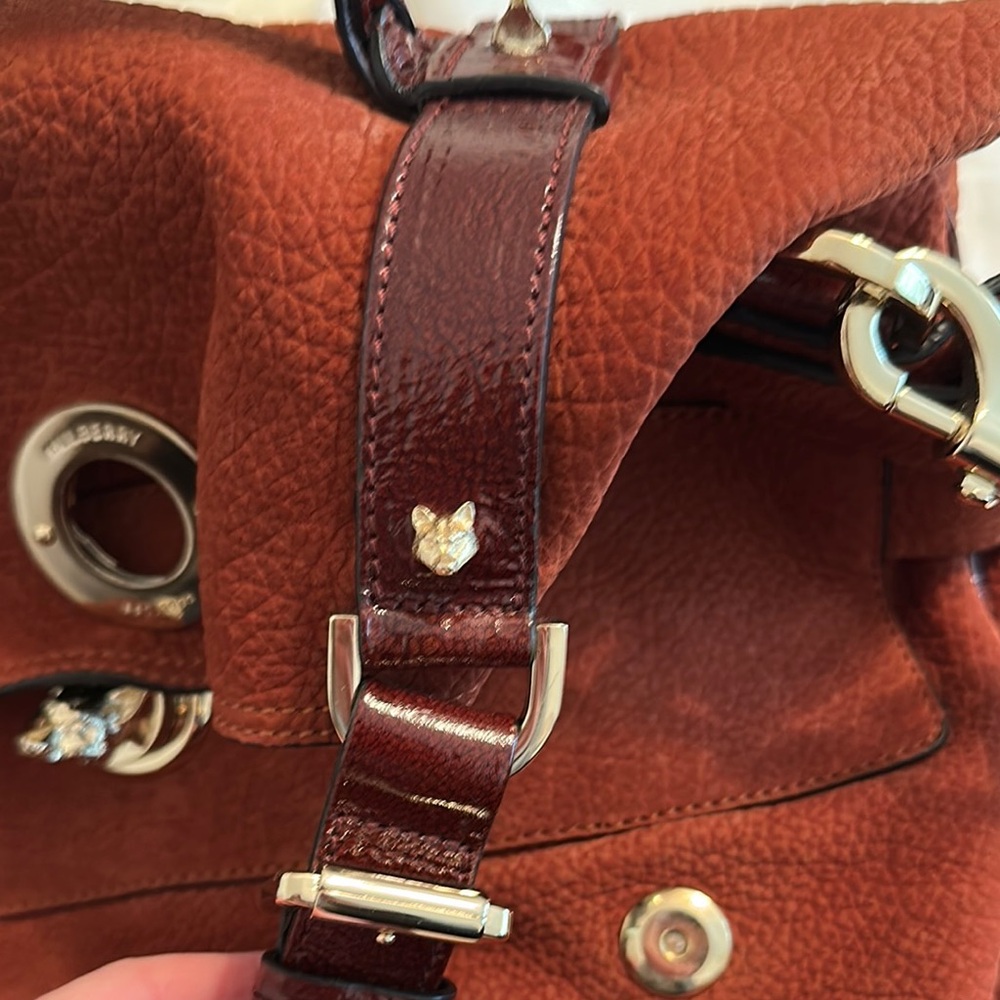 Mulberry Alexa bag - Rust and Gold Leather Satchel with Versatile Straps - Picture 12 of 15